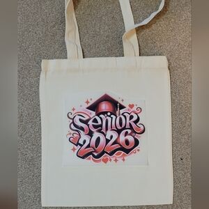 Senior 2026 Canvas Tote Bag with Graduation Cap Design